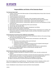 Responsibilities and Duties of the Extension Board  