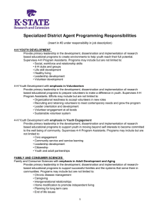 Specialized District Agent Programming Responsibilities