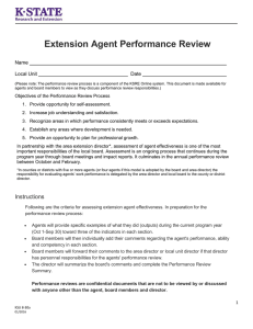 Extension Agent Performance Review