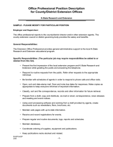 Office Professional Position Description for County/District Extension Offices