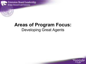 Areas of Program Focus: Developing Great Agents 1