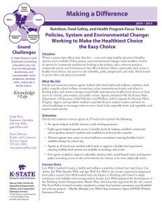 Making a Difference Policies, System and Environmental Change: the Easy Choice