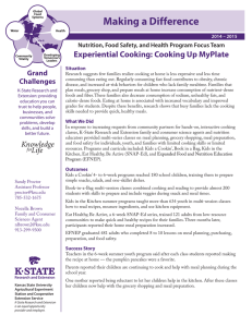 Making a Difference Experiential Cooking: Cooking Up MyPlate Grand