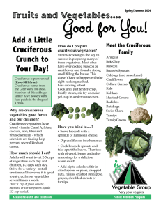 Good for You! Fruits and Vegetables.... Add a Little Cruciferous