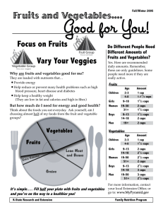 Good for You! Fruits and Vegetables.... Focus on Fruits