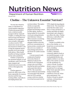 Choline – The Unknown Essential Nutrient?