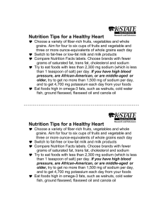 Nutrition Tips for a Healthy Heart