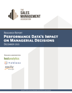 Performance Data’s Impact on Managerial Decisions Research Report December 2015