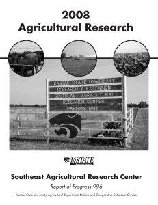 2008 Agricultural Research Southeast Agricultural Research Center Report of Progress 996