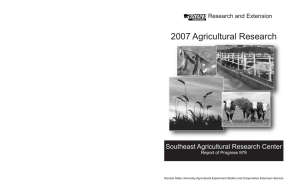 2007 Agricultural Research Southeast Agricultural Research Center Research and Extension