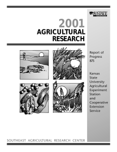 2001 AGRICULTURAL RESEARCH Report of