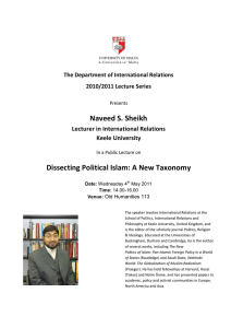 Naveed S. Sheikh Dissecting Political Islam: A New Taxonomy Keele University