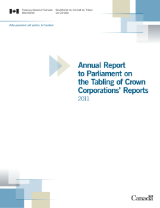 Annual Report to Parliament on the Tabling of Crown Corporations’ Reports