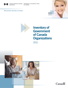 Inventory of Government of Canada Organizations