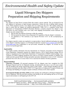 Environmental Health and Safety Update Liquid Nitrogen Dry Shippers