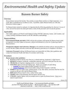 Environmental Health and Safety Update Bunsen Burner Safety Overview