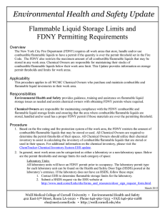 Environmental Health and Safety Update Flammable Liquid Storage Limits and