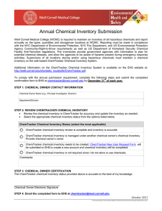 Annual Chemical Inventory Submission