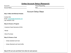 Unitex Account Setup (Research)