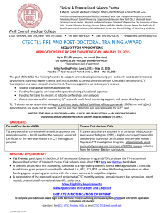 CTSC TL1 PRE AND POST‐DOCTORAL TRAINING AWARD    REQUEST FOR APPLICATIONS  21, 2015