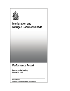 Immigration and Refugee Board of Canada Performance Report