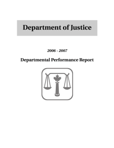 Department of Justice Departmental Performance Report 2006 - 2007