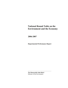 National Round Table on the Environment and the Economy 2006-2007