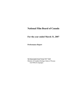 National Film Board of Canada Performance Report