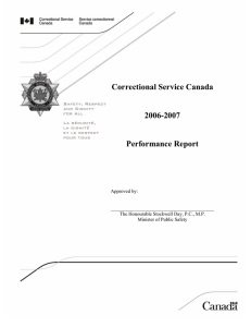 Correctional Service Canada 2006-2007 Performance Report