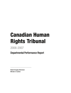 Canadian Human Rights Tribunal 2006-2007 Departmental Performance Report