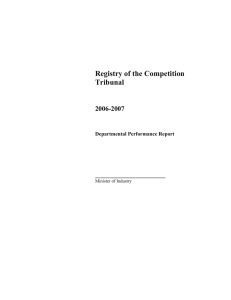 Registry of the Competition Tribunal 2006-2007