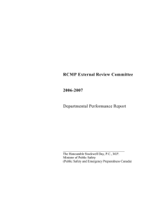 RCMP External Review Committee 2006-2007 Departmental Performance Report