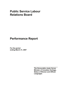 Public Service Labour Relations Board  Performance Report