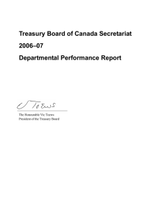 Treasury Board of Canada Secretariat 2006–07 Departmental Performance Report
