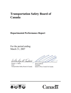 Transportation Safety Board of Canada Departmental Performance Report