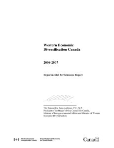 Western Economic Diversification Canada 2006-2007 Departmental Performance Report