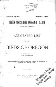BIRDS OFOREGON ANNOTATED LIST Bulletin No. 68. January, 1902.