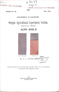 ACID SOILS Oreoii I ricuItura1 Experi iueiit Statioii.