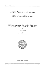 Wintering Stock Steers Experiment Station Oregon Agricultural College Station Bulletin 224