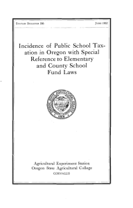 H- Incidence of Public School Tax- ation in Oregon with Special