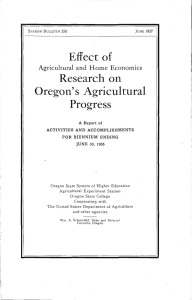 Oregon's Agricultural Effect of Research on Progress