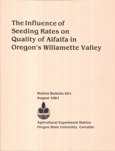 Seeding Rates The Influence of Oregon's Willamette Valley on