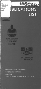 EXPERI MENI AGRICULTURAL OR STATION