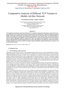 Comparative Analysis of Different TCP Variants in Mobile Ad-Hoc Network