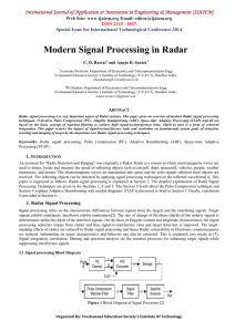 Modern Signal Processing in Radar Web Site: www.ijaiem.org Email: