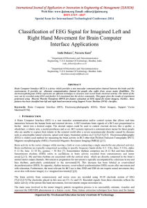 Classification of EEG Signal for Imagined Left and Interface Applications