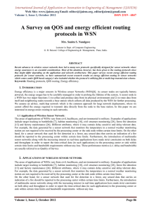 A Survey on QOS and energy efficient routing protocols in WSN