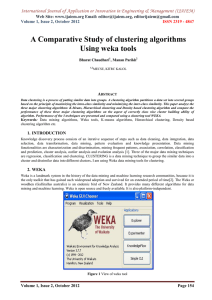 A Comparative Study of clustering algorithms Using weka tools