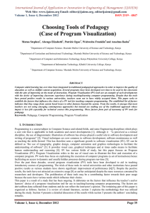 Choosing Tools of Pedagogy (Case of Program Visualization)