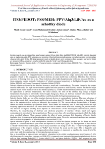 International Journal of Application or Innovation in Engineering &amp; Management... Web Site: www.ijaiem.org Email: , Volume 2, Issue 1, January 2013